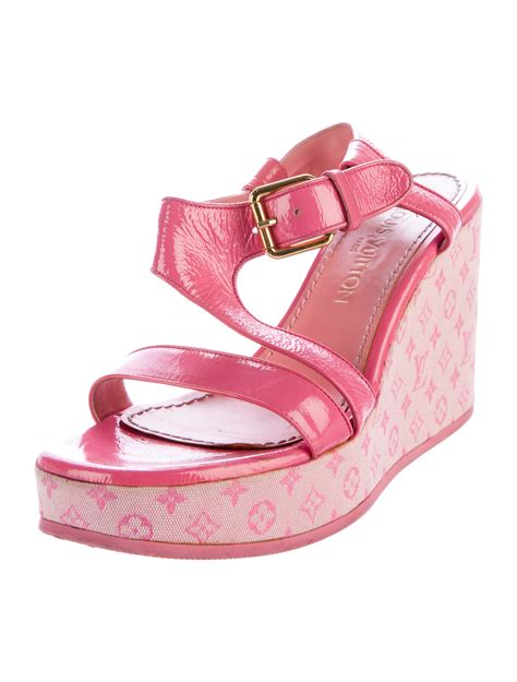 louis vuitton monogram wedge sandals|louis vuitton sandals monogram.